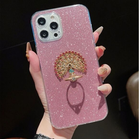 New iPhone 13 Pro Case with Peacock Phone Grip - Picture 1 of 3